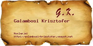 Galambosi Krisztofer névjegykártya